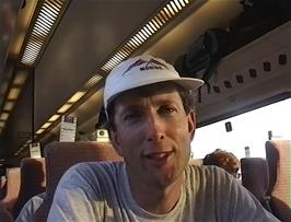A very tired Michael on the 1840 train from Newcastle to London